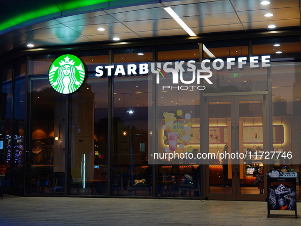 A Starbucks store is seen in Yichang, Hubei province, China, on October 31, 2024. Coffee company Starbucks reports revenue of $9.07 billion...