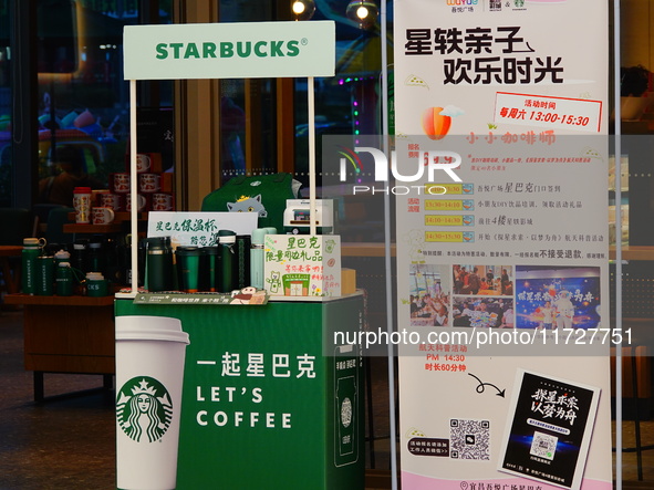 A Starbucks store is seen in Yichang, Hubei province, China, on October 31, 2024. Coffee company Starbucks reports revenue of $9.07 billion...