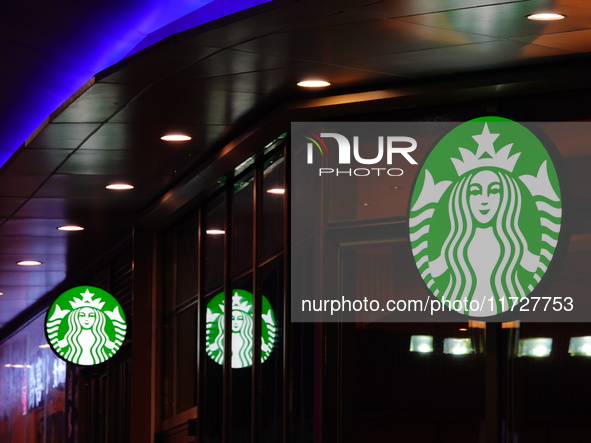 A Starbucks store is seen in Yichang, Hubei province, China, on October 31, 2024. Coffee company Starbucks reports revenue of $9.07 billion...