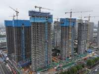 A building under construction by C&D Group is in Nanjing, Jiangsu province, China, on November 1, 2024. On November 1, 2024, a number of Chi...