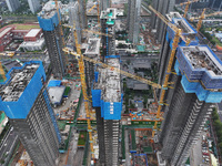 A building under construction by C&D Group is in Nanjing, Jiangsu province, China, on November 1, 2024. On November 1, 2024, a number of Chi...