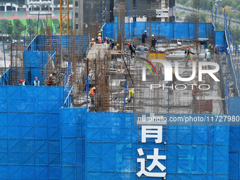 A building under construction by C&D Group is in Nanjing, Jiangsu province, China, on November 1, 2024. On November 1, 2024, a number of Chi...