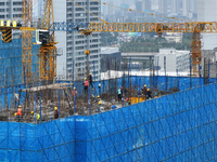 A building under construction by C&D Group is in Nanjing, Jiangsu province, China, on November 1, 2024. On November 1, 2024, a number of Chi...