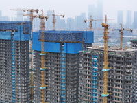 A building under construction by C&D Group is in Nanjing, Jiangsu province, China, on November 1, 2024. On November 1, 2024, a number of Chi...