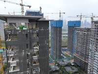 A building under construction by C&D Group is in Nanjing, Jiangsu province, China, on November 1, 2024. On November 1, 2024, a number of Chi...