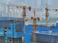 A building under construction by C&D Group is in Nanjing, Jiangsu province, China, on November 1, 2024. On November 1, 2024, a number of Chi...