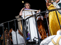 Costumed parade goers celebrate during the 51st Annual Village Halloween Parade in New York, NY, on October 31, 2024. (