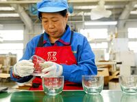 Workers increase product production at Qingdao Shanhai Household Products Co., LTD., Hongshiya Street, in Qingdao, China, on October 31, 202...