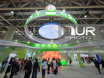 Visitors visit the 2024 Yantai International Food Industry Expo in Yantai, China, on November 1, 2024. (