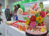 Visitors visit the 2024 Yantai International Food Industry Expo in Yantai, China, on November 1, 2024. (