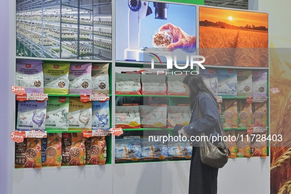 Visitors visit the 2024 Yantai International Food Industry Expo in Yantai, China, on November 1, 2024. 