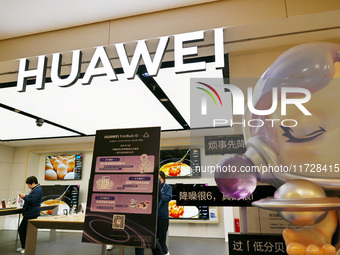 A Huawei store is at Deji Square in Nanjing, Jiangsu province, China, on November 1, 2024. (