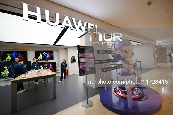 A Huawei store is at Deji Square in Nanjing, Jiangsu province, China, on November 1, 2024. 