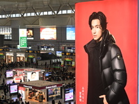 The waiting hall of Hongqiao Railway Station in Shanghai, China, on November 1, 2024, is crowded with passengers. Affected by Typhoon Kong-R...