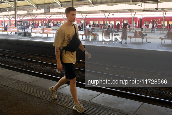 A tourist walks at the Colombo railway station in Colombo, Sri Lanka, on November 1, 2024. The tourism sector shows remarkable financial rec...