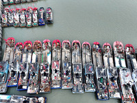 A large number of fishing boats berth in the harbor to take shelter from Typhoon Kong-Rey at the Liandao Central fishing port in Lianyungang...