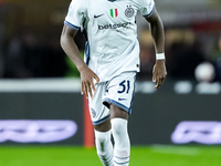 Yann Aurel Bisseck of FC Internazionale in action during the Serie A Enilive match between Empoli FC and FC Internazionale at Stadio Carlo C...