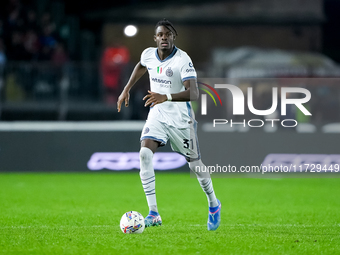 Yann Aurel Bisseck of FC Internazionale in action during the Serie A Enilive match between Empoli FC and FC Internazionale at Stadio Carlo C...