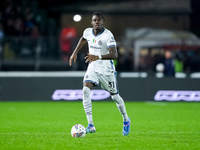 Yann Aurel Bisseck of FC Internazionale in action during the Serie A Enilive match between Empoli FC and FC Internazionale at Stadio Carlo C...