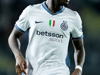 Yann Aurel Bisseck of FC Internazionale looks on during the Serie A Enilive match between Empoli FC and FC Internazionale at Stadio Carlo Ca...