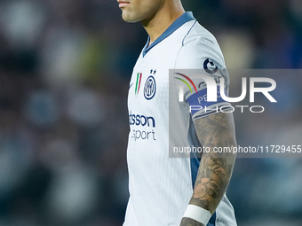 Lautaro Martinez of FC Internazionale looks on during the Serie A Enilive match between Empoli FC and FC Internazionale at Stadio Carlo Cast...