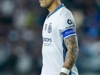 Lautaro Martinez of FC Internazionale looks on during the Serie A Enilive match between Empoli FC and FC Internazionale at Stadio Carlo Cast...