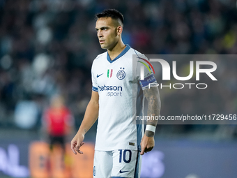 Lautaro Martinez of FC Internazionale looks on during the Serie A Enilive match between Empoli FC and FC Internazionale at Stadio Carlo Cast...