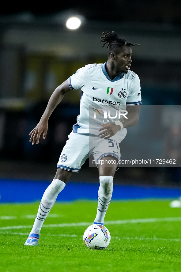 Yann Aurel Bisseck of FC Internazionale during the Serie A Enilive match between Empoli FC and FC Internazionale at Stadio Carlo Castellani...