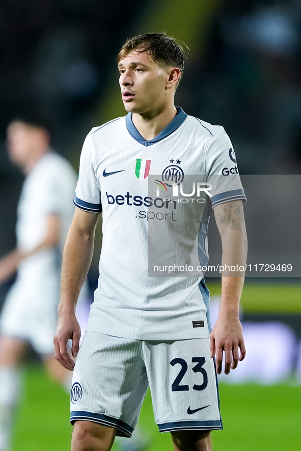 Nicolo' Barella of FC Internazionale looks on during the Serie A Enilive match between Empoli FC and FC Internazionale at Stadio Carlo Caste...