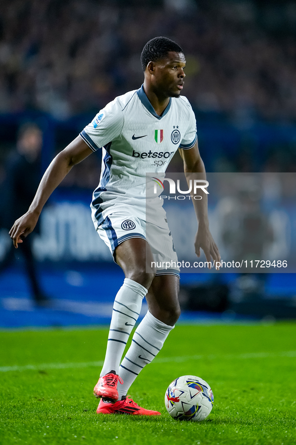 Denzel Dumfries of FC Internazionale during the Serie A Enilive match between Empoli FC and FC Internazionale at Stadio Carlo Castellani on...