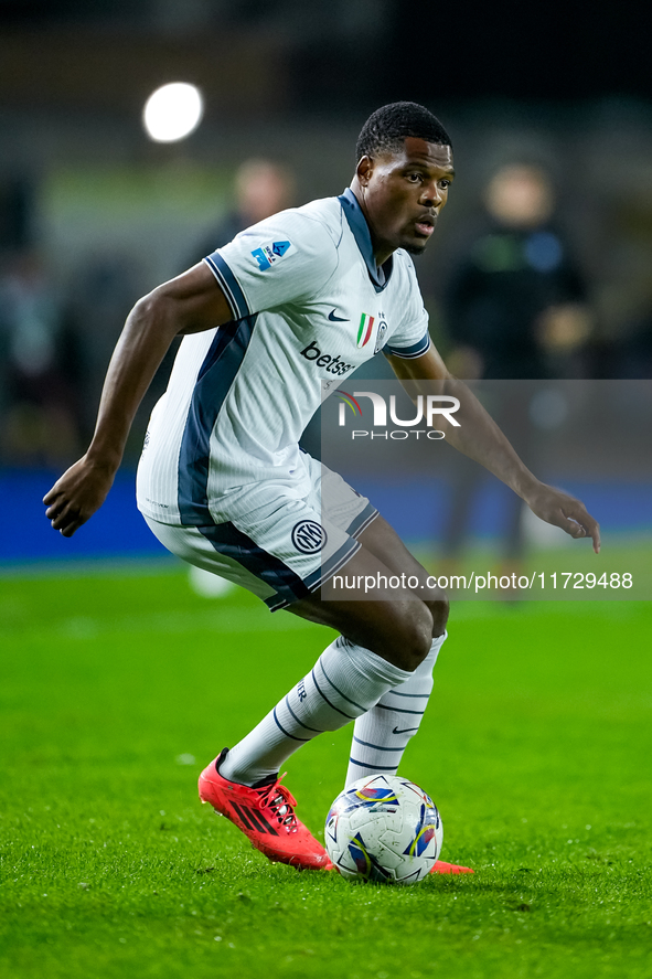 Denzel Dumfries of FC Internazionale during the Serie A Enilive match between Empoli FC and FC Internazionale at Stadio Carlo Castellani on...