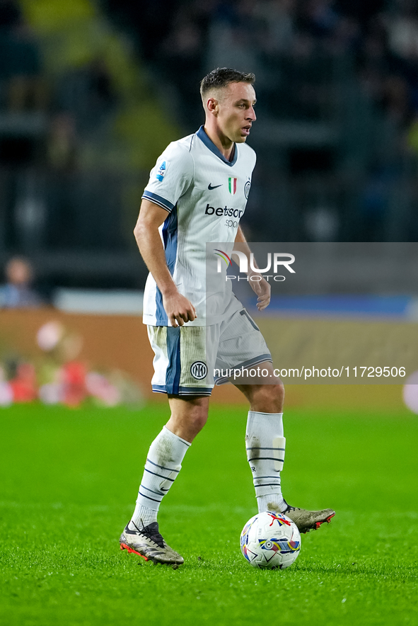 Davide Frattesi of FC Internazionale during the Serie A Enilive match between Empoli FC and FC Internazionale at Stadio Carlo Castellani on...