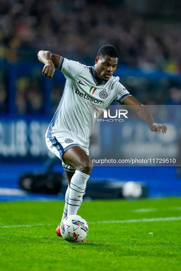 Denzel Dumfries of FC Internazionale during the Serie A Enilive match between Empoli FC and FC Internazionale at Stadio Carlo Castellani on...