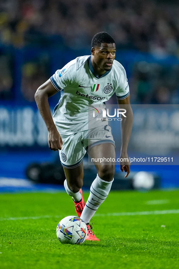 Denzel Dumfries of FC Internazionale during the Serie A Enilive match between Empoli FC and FC Internazionale at Stadio Carlo Castellani on...