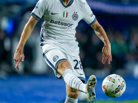 Benjamin Pavard of FC Internazionale in action during the Serie A Enilive match between Empoli FC and FC Internazionale at Stadio Carlo Cast...