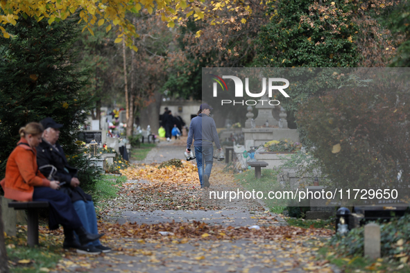 Rakowicki Cemetery undergoes preparations for All Saints' Day in Krakow, Poland, on October 30, 2024. November 1 is celebrated in Catholicis...