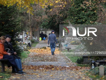 Rakowicki Cemetery undergoes preparations for All Saints' Day in Krakow, Poland, on October 30, 2024. November 1 is celebrated in Catholicis...