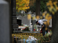 Rakowicki Cemetery undergoes preparations for All Saints' Day in Krakow, Poland, on October 30, 2024. November 1 is celebrated in Catholicis...