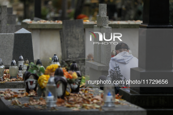 Rakowicki Cemetery undergoes preparations for All Saints' Day in Krakow, Poland, on October 30, 2024. November 1 is celebrated in Catholicis...