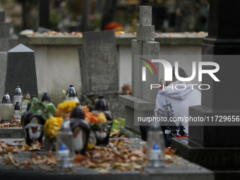 Rakowicki Cemetery undergoes preparations for All Saints' Day in Krakow, Poland, on October 30, 2024. November 1 is celebrated in Catholicis...