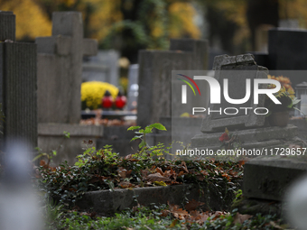 Rakowicki Cemetery undergoes preparations for All Saints' Day in Krakow, Poland, on October 30, 2024. November 1 is celebrated in Catholicis...