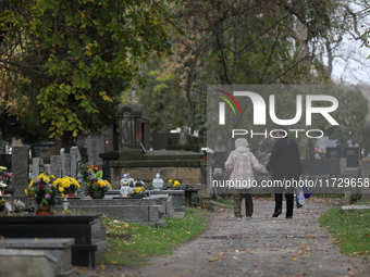 Rakowicki Cemetery undergoes preparations for All Saints' Day in Krakow, Poland, on October 30, 2024. November 1 is celebrated in Catholicis...