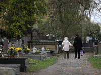 Rakowicki Cemetery undergoes preparations for All Saints' Day in Krakow, Poland, on October 30, 2024. November 1 is celebrated in Catholicis...