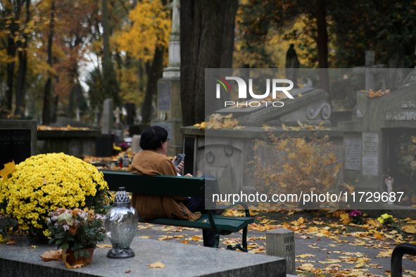 Rakowicki Cemetery undergoes preparations for All Saints' Day in Krakow, Poland, on October 30, 2024. November 1 is celebrated in Catholicis...