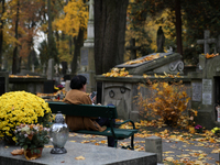 Rakowicki Cemetery undergoes preparations for All Saints' Day in Krakow, Poland, on October 30, 2024. November 1 is celebrated in Catholicis...