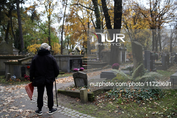 Rakowicki Cemetery undergoes preparations for All Saints' Day in Krakow, Poland, on October 30, 2024. November 1 is celebrated in Catholicis...