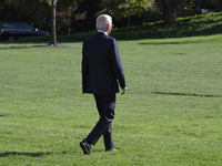 US President Joe Biden departs the White House en route to Philadelphia, Pennsylvania, on November 1, 2024, at South Lawn/White House in Was...