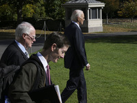 US President Joe Biden departs the White House en route to Philadelphia, Pennsylvania, on November 1, 2024, at South Lawn/White House in Was...