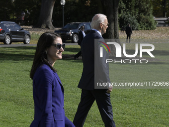 US President Joe Biden departs the White House en route to Philadelphia, Pennsylvania, on November 1, 2024, at South Lawn/White House in Was...