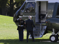 US President Joe Biden departs the White House en route to Philadelphia, Pennsylvania, on November 1, 2024, at South Lawn/White House in Was...